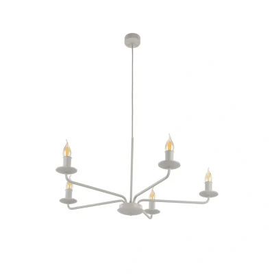 Image of Limal Multi Arm Pendant Ceiling Light Beige 5xE14