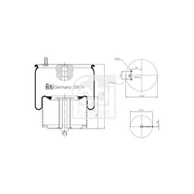 Image of 1075291, 1076075, 1076076, 20554756 Boot, air suspension FEBI BILSTEIN 35674 Front Axle Left, Right