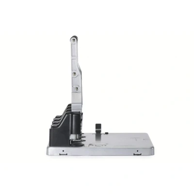 Image of Rexel HD4150 Ultra Heavy Duty 4 Hole Punch, 150 Sheet Capacity, Effortless Punching, Metal, Silver/Black, 2101235