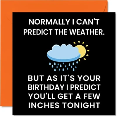 Image of Funny Birthday Cards for Girlfriend Wife Her Few Inches Joke Happy Card from Boyfriend Husband Partner, Banter Gift, 145mm x Rude Anniversary Greeting