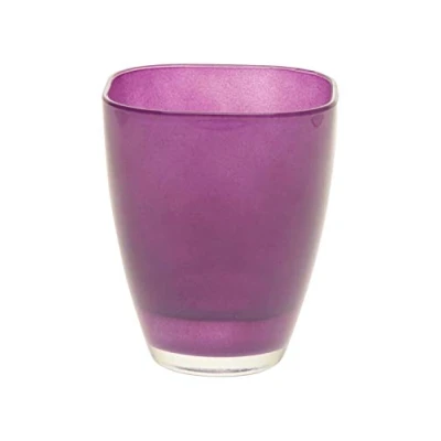 Image of INNA Glas Square vase YULE made of glass, dark purple, 7&quot;x5.1&quot;x5.1&quot;/17x13x13cm Flower vase/Decorative