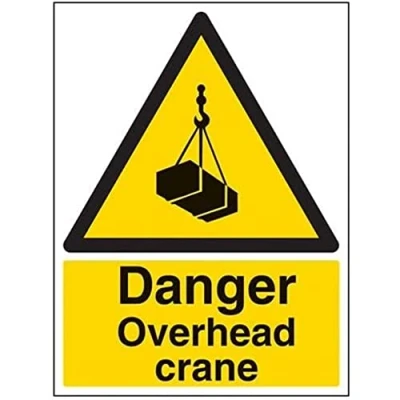 Image of VSafety Danger, Overhead Crane Warning Sign Portrait 300mm x 400mm 1mm Rigid Plastic