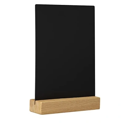 Image of EUROPEL Chalkboard Sign Desktop A5 Portrait, Pine Wood Base with Matt Black Finish, Double Sided, for Water Based Marker, Restaurant, Hotel, Conference, Festivals, Food Truck, Counter