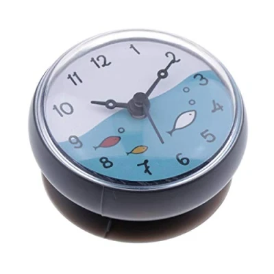 Image of VANKOA Shower Bathroom Wall Suction Clock Waterproof Time Display Home Decoration Gray, 75x35mm