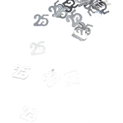 Image of SHATCHI 14g 25th Silver Birthday Glitz Table Confetti Sprinkles Decorations