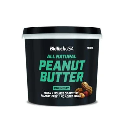 Image of BioTechUSA Peanut Butter All Natural Vegan Protein Source Gluten Free, High Fibre, Palm Oil 1000 g, Crunchy