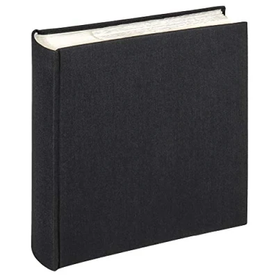 Image of walther Design Photo Album Black 200 Photos 10 x 15 cm Memo Slip in Linen, Cloth ME 510 B