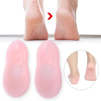 Image of Moisturizing Silicone Sock, Socks for Women Anti Split Socks, Protect Foot Care Tools, 2Pcs(L Rose)