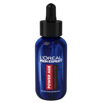 Image of L&#039;Oréal Paris Men Expert Multi Action Moisturizing &amp; Anti Aging Facial Serum for with Hyaluronic Acid All Skin Types Power Age 30 ml