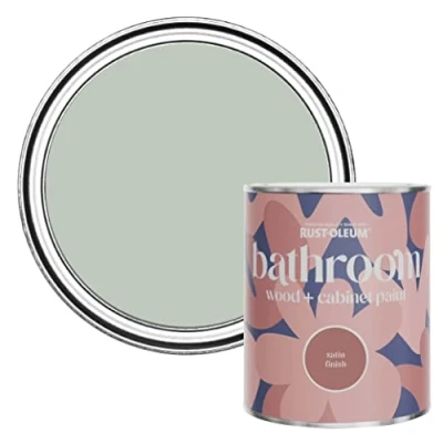 Image of Rust Oleum Green Moisture Resistant Bathroom Wood and Cabinet Paint in Satin Finish Chalk 750ml