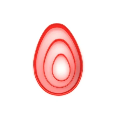 Image of JUST Cutters Egg Shape Set of 3 Plastic for Baking, Fondant, Clay, Pastry, Icing, Jewellery, Easter (3/5/8CM)