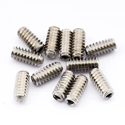 Image of Musiclily Pro #4 40X1/4&quot; Stainless Steel Saddle Height Screws for American Strat Tele Style Electric Guitar Bridge,Original Color (Set of 12)