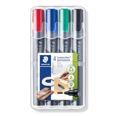 Image of Staedtler Lumocolor Permanent Marker Box 4 colours 352 WP4