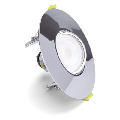 Image of Evofire Tiltable Fire Rated 70 100mm GU10 Downlight IP20 Polished Chrome Integral LED
