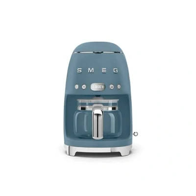 Image of Smeg DCF02SBMUK Drip Coffee Machine, Auto Start Mode, Reuseable Filter, Digital Display, Anti System, Aroma Intensity Option, 1.4 Litre Tank, Matt Storm Blue