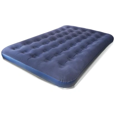 Image of DIVCHI Double Air Bed Inflatable Outdoor, Indoor Airbed, Quick Inflation, Flocked Size Mattress, Blue