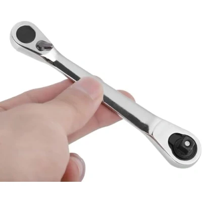 Image of 1/4&quot; Mini Ratchet Socket Wrench, Double Ended Quick Ratchets Screwdriver Hex Torque Wrenches Reversible Drive Release Screwdrivers 130mm