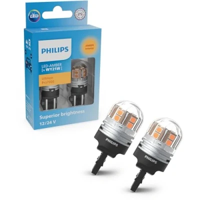 Image of PHILIPS Ultinon Pro7000 LED car signaling bulb (WY21W amber), 12V/24V