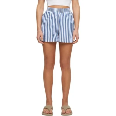 Image of Urban Classics Striped Shorts, Women&#039;s, Size: 3XL, White blue