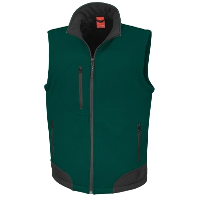 Image of Result Soft Shell Bodywarmer, Bottle Green/Black, X Large. R123X