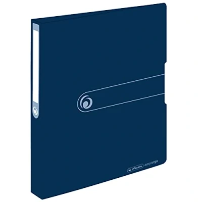 Image of Herlitz 11282605 Recycled Ring Binder A4 2 Combination Mechanism 3.8 cm Spine Filling Height 25 mm Dark Blue