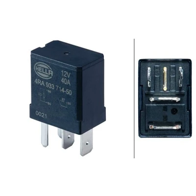 Image of 2060811, 5387931, 8T2T14B192AB, F6RZ14N089AA, GU5T14B192GA Relay, main current HELLA 4RA 933 714 501 40 A 4 pin connector