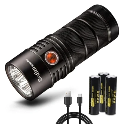 Image of Sofirn SP36 Pro 8000 Lumen Super Powerful Torch, Rechargeable Anduril UI Flashlight USB C Charging with 4 SST40 LEDs Ultra Bright Powered by 18650 Battery