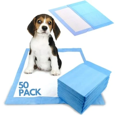 Image of Discount Seller Puppy Training Pads 50 Packs (60x60cm) Multi Layered and Highly Absorbent Odour Locking Dog Pee Pads—Anti Slip Disposable Incontinence Bed &amp; for Dogs