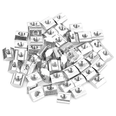 Image of 50pcs M3 Slide in T Nut Tee Carbon Steel Sliding for Aluminum Extrusion with Profile 2020 Sereis Slot 6mm,