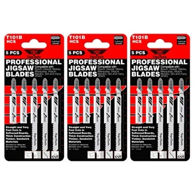 Image of 15 x TopsTools T101B Jigsaw Blades Compatible with Bosch, Dewalt, Makita, Milwaukee and many more