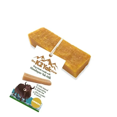 Image of the K2 Yak chew TURMERIC Flavour Dog Treats 100% Natural and Long Lasting (S (Pack of 1))