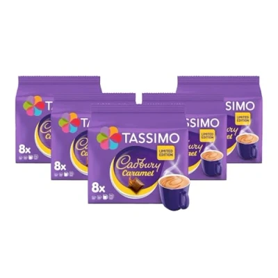 Image of Tassimo Cadbury Caramel Hot Chocolate Pods x8 (Pack of 5, Total 40 drinks)