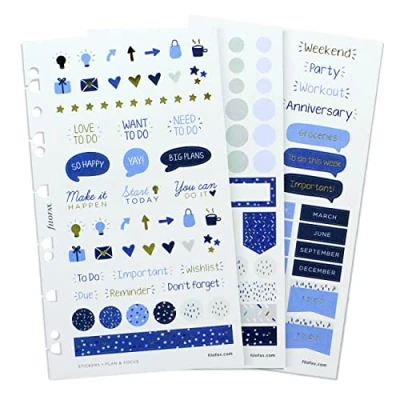 Image of Filofax Accessory, Indigo Collection, Sticker Set, 284 Repositionable Stickers (B132761)