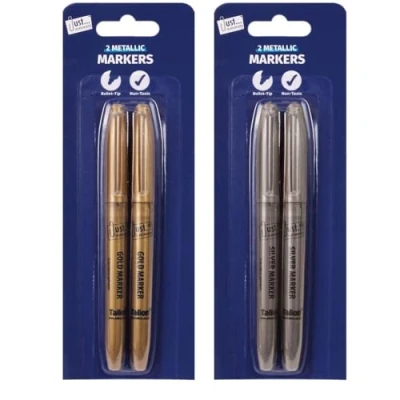 Image of Tallon TA5641 Bullet Tip Gold 2 Pieces Marker Pens (Gold, Tip, Gold, Pieces)