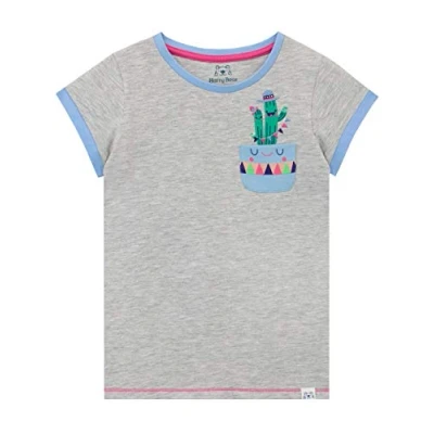 Image of Harry Bear Girls Cactus T Shirt Grey Age 11 to 12 Years