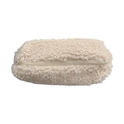 Image of Plush Pencil Case, Pen Pouch Bag Cute Fluffy Fuzzy Case Makeup with Zipper, Furry Cosmetic Travel Organizer, School Supplies Student Stationery Storage for Girls Boys Beige
