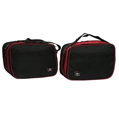 Image of GREAT BIKERS GEAR Pannier Liner Bags to Fit BMW R1200RT K1200GT K1300GT PANNIERS Expandable (Black/Red)