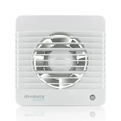 Image of VENTS 150mm (6&quot; inch) Run On Timer Silent Bathroom Extractor Fan, Energy Saving and Quiet Universal White Shower Wall Ceiling Mounted Kitchen Moist Damp Control Long Life Motor
