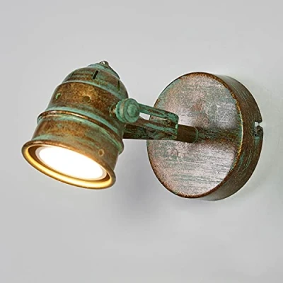 Image of Lindby wall spotlight Leonor, green, metal, 1 bulb, 9.5 cm