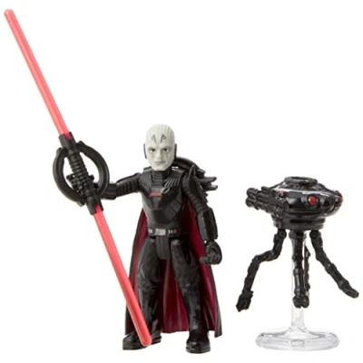 Image of Hasbro STAR WARS Mission Fleet Gear Class Duel in The Darkness, 2.5 Inch Scale Grand Inquisitor Action Figure, Toy for Kids Ages 4 and Up (F3785),Red