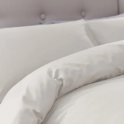 Image of Silentnight Pure Cotton Duvet Cover, Cream, Single