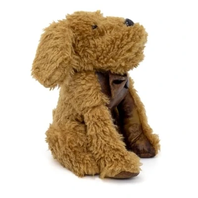 Image of Baxter Cockapoo Dog Doorstop Faux Leather Door Stop Animal Novelty Indoor Puppy Shaped Decorative Weighted Stopper 1.6kg