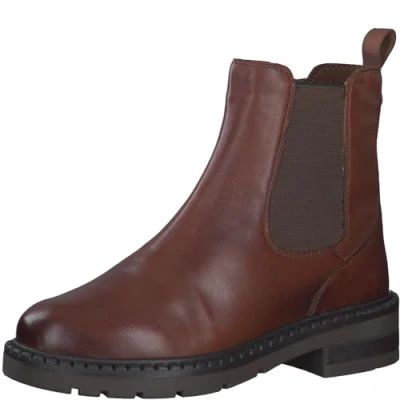 Image of MARCO TOZZI Women&#039;s Bootie Zip + Briefs 2 25449 43 Chelsea Boot, Cognac, 4 UK