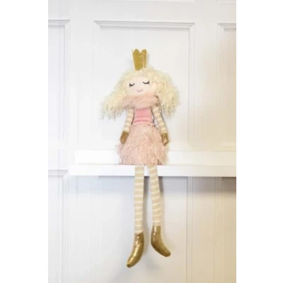 Image of Marco Paul Christmas Decoration Pink Seated Fairy Angel Tree Princess Figure For Kids Festive Ornament Indoor Plush Topper Gift Women 42cm