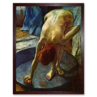 Image of Wee Blue Coo Edgar Degas The Tub Old Master Painting Art Print Framed Poster Wall Decor 12X16 Inch