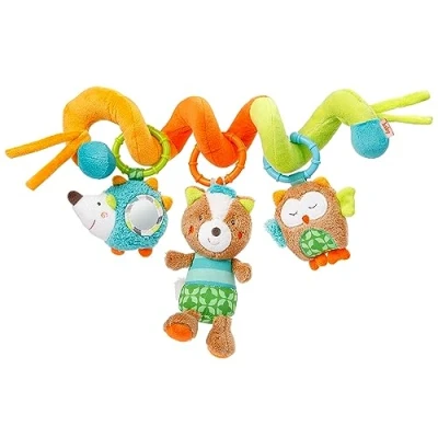 Image of Fehn 071153 Sleeping Forest Activity Spiral Fabric For Gripping and Feeling, Adjustable to Fit Bed, Pram, Playpen Babies Toddlers from Newborns Upwards Dimensions : 30 cm Long