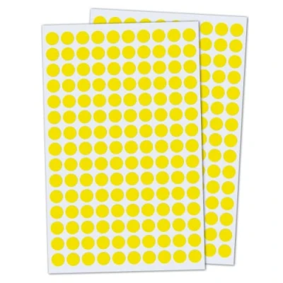 Image of 3,000 Pack, 10mm Round Dot Stickers Sticky Labels Yellow