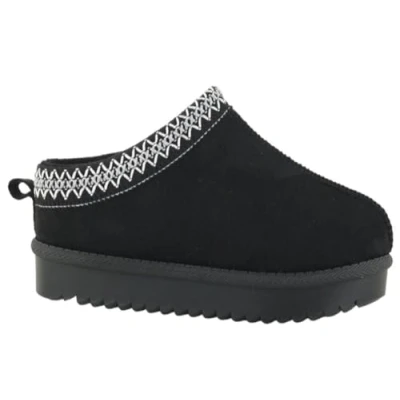 Image of sole london GIRLS SLIP ON WARM FAUX FUR LINED IN OUT DOOR KIDS SLIPPERS SHOES BOOTS