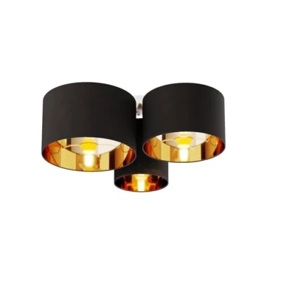 Image of Ceiling Light &#039;Laurenz&#039; dimmable (Modern) in Black Made of Textile for e.g. Living Room &amp; Dining (3 Sources, E27) from Lindby lamp, lamp