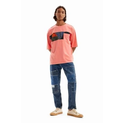Image of Desigual Men&#039;s Ts_Lucas T Shirt, Orange, M